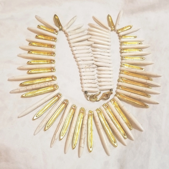 KJL Egyptian Revival Runway Cleopatra Spiked Necklace - Picture 8 of 9